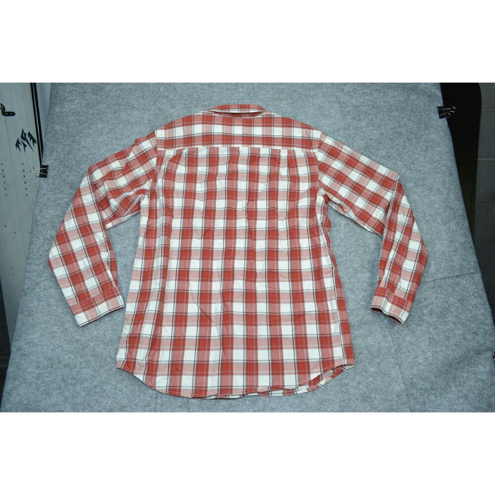 Carhartt Medium M Mens 100% Cotton Work Shirt Relaxed Fit Red Plaid Long‎ Sleeve - Picture 8 of 16